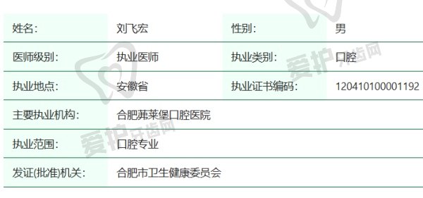 刘飞宏医生资质