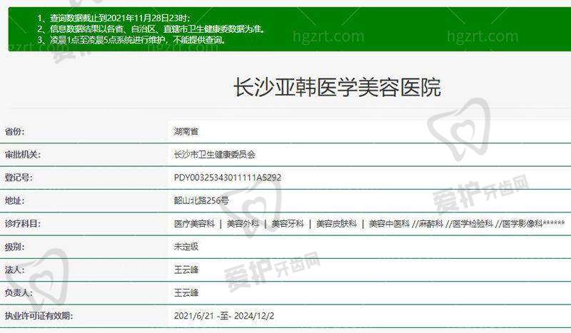 长沙亚韩医学美容医院基本信息